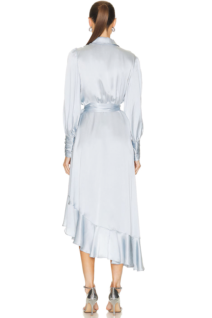 Silk Wrap Midi Dress