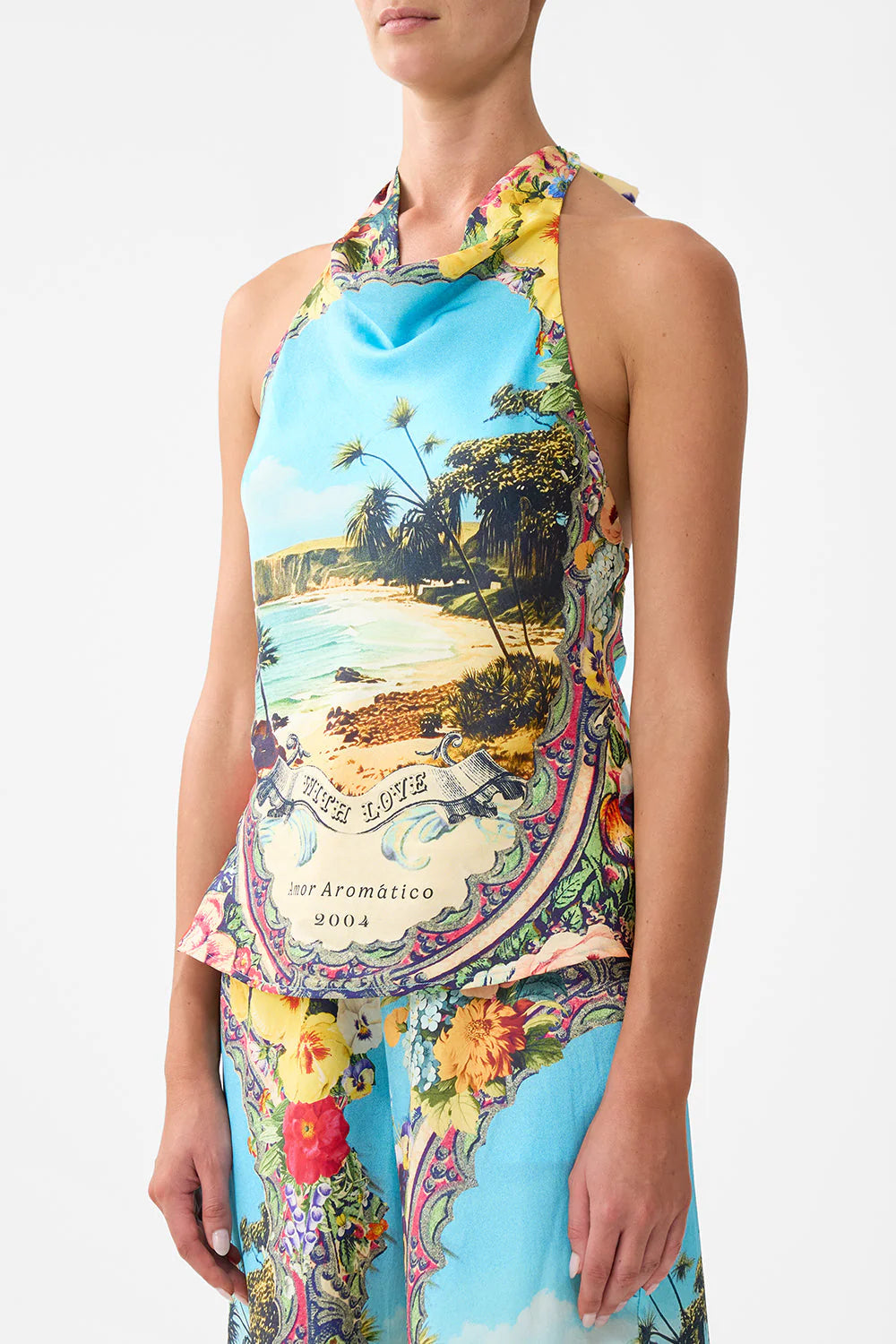 Cowl Neck Halter Top