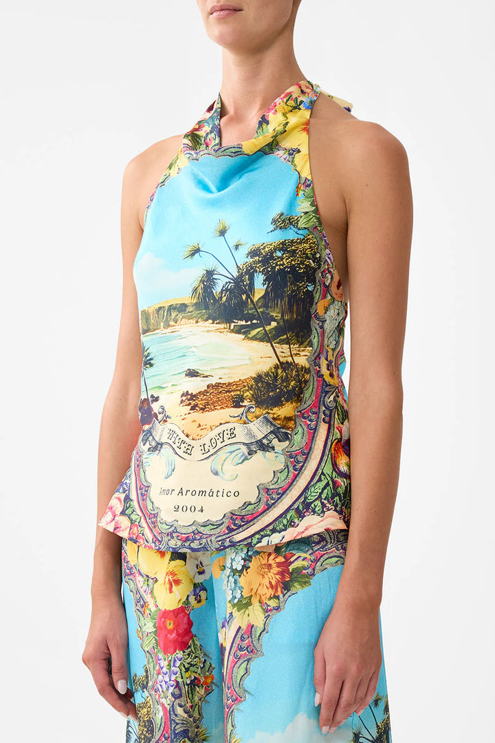 Cowl Neck Halter Top