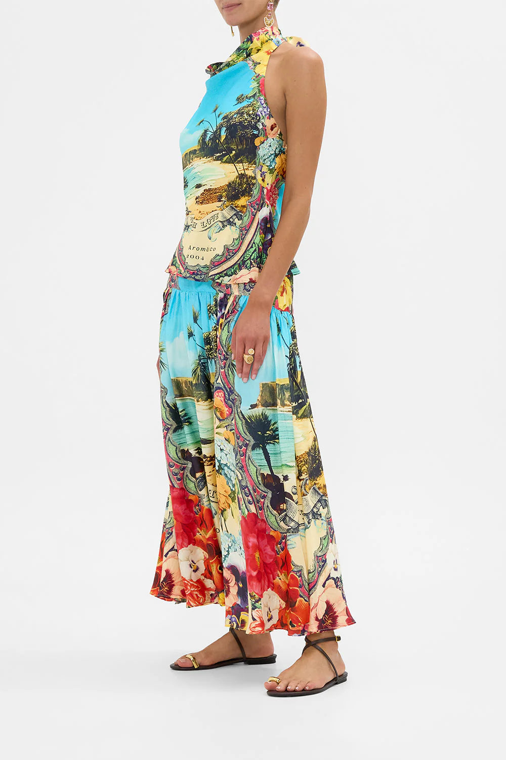 Fitted Waist Gathered Skirt