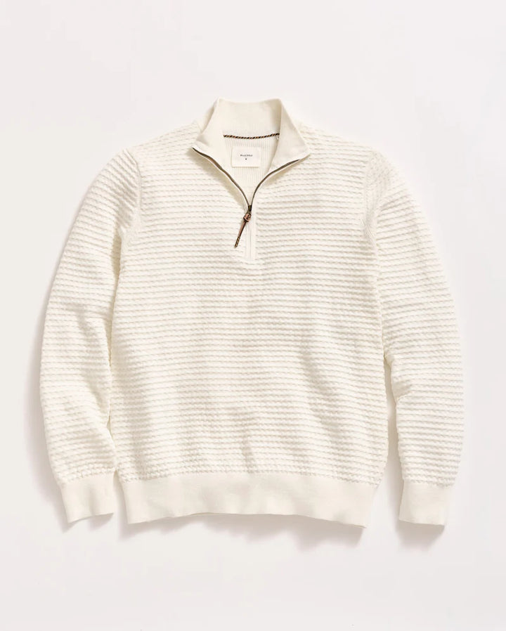 Linen Textured Half Zip Sweater