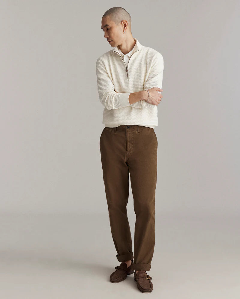Linen Textured Half Zip Sweater