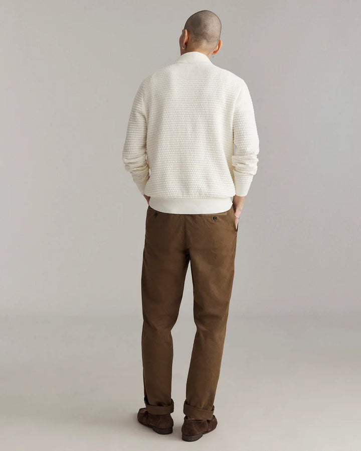 Linen Textured Half Zip Sweater