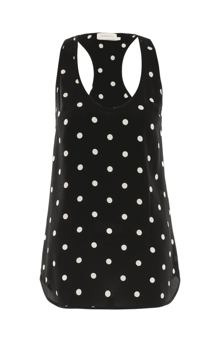 Tank in Black w/ Cream Dot