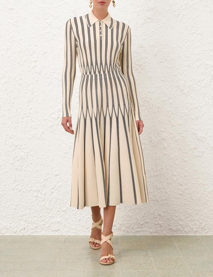Rebellion Striped Midi Skirt
