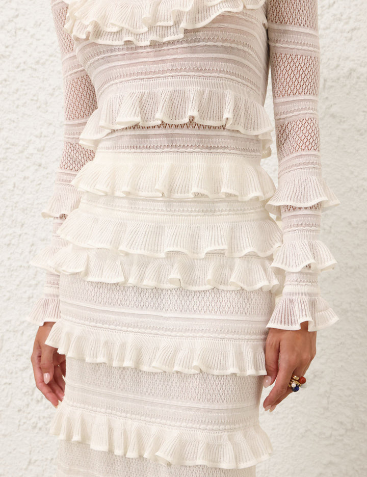Illumiate Lace Frill Skirt