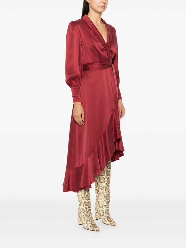 Silk Wrap Midi Dress