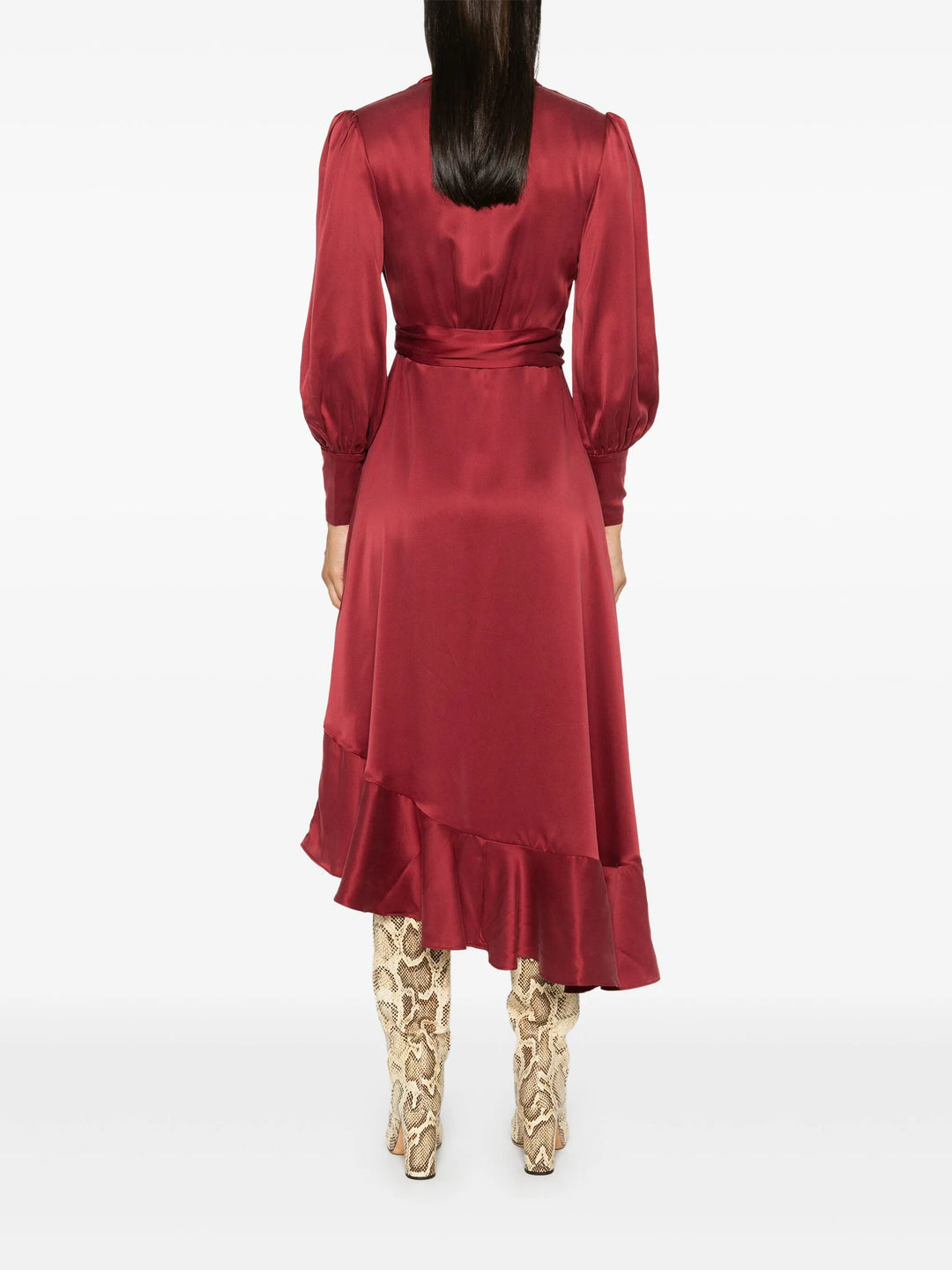 Silk Wrap Midi Dress