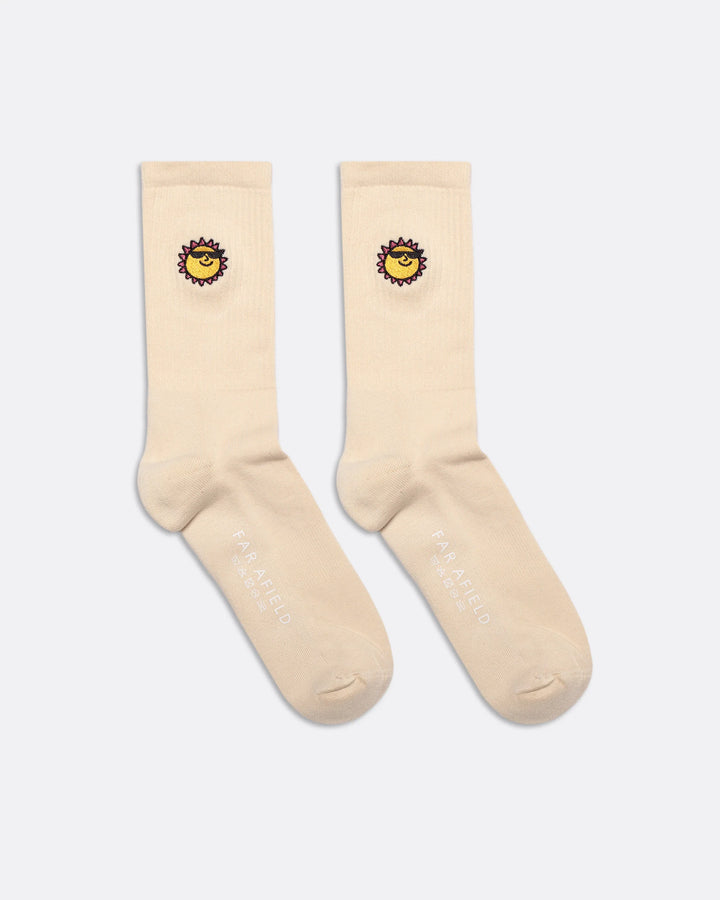 Embroidered Socks in Sunny Motif