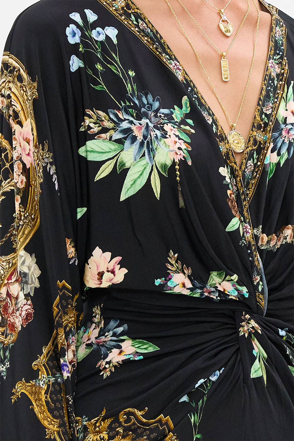 Long Split Front Twist Dress