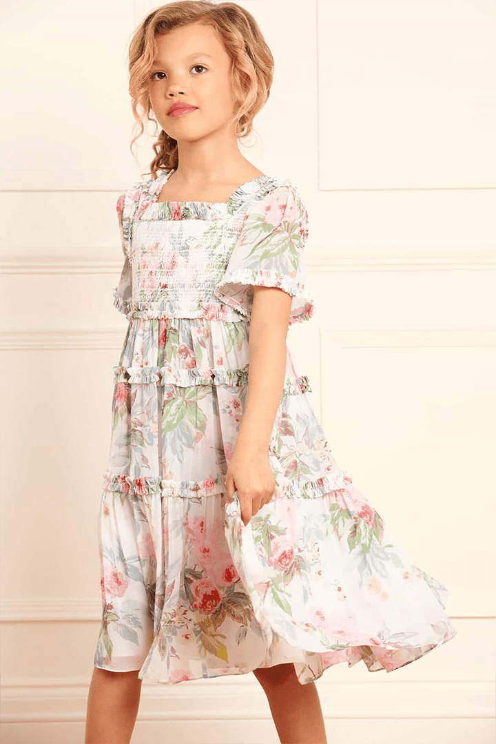 Paradise Garden Chiffon Smocked Kids Dress