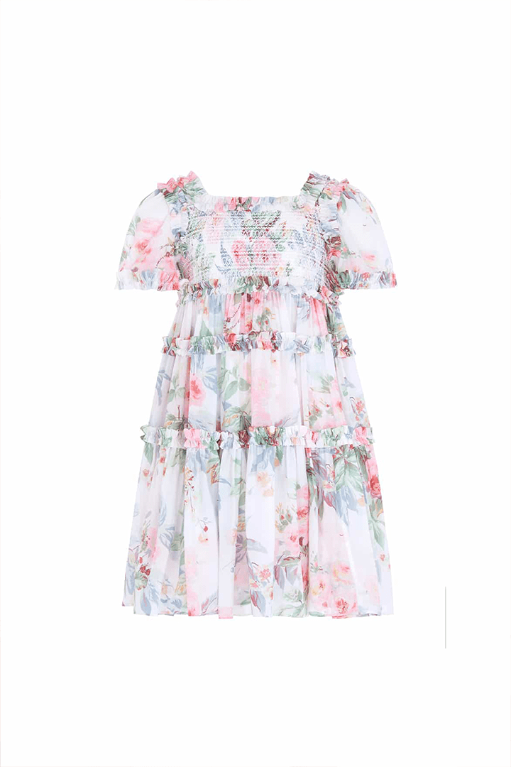 Paradise Garden Chiffon Smocked Kids Dress