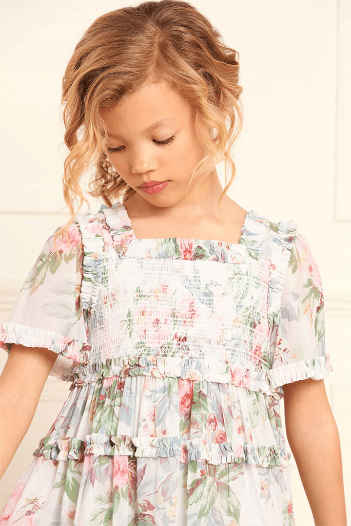 Paradise Garden Chiffon Smocked Kids Dress