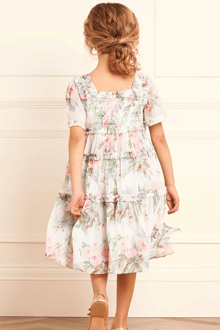 Paradise Garden Chiffon Smocked Kids Dress