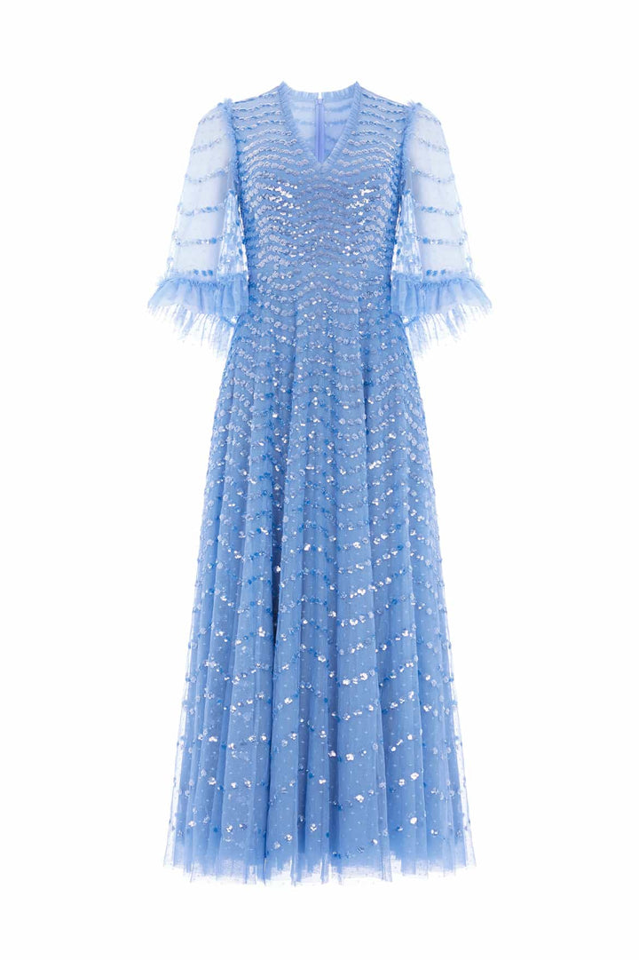 Shimmer Wave Ankle Gown