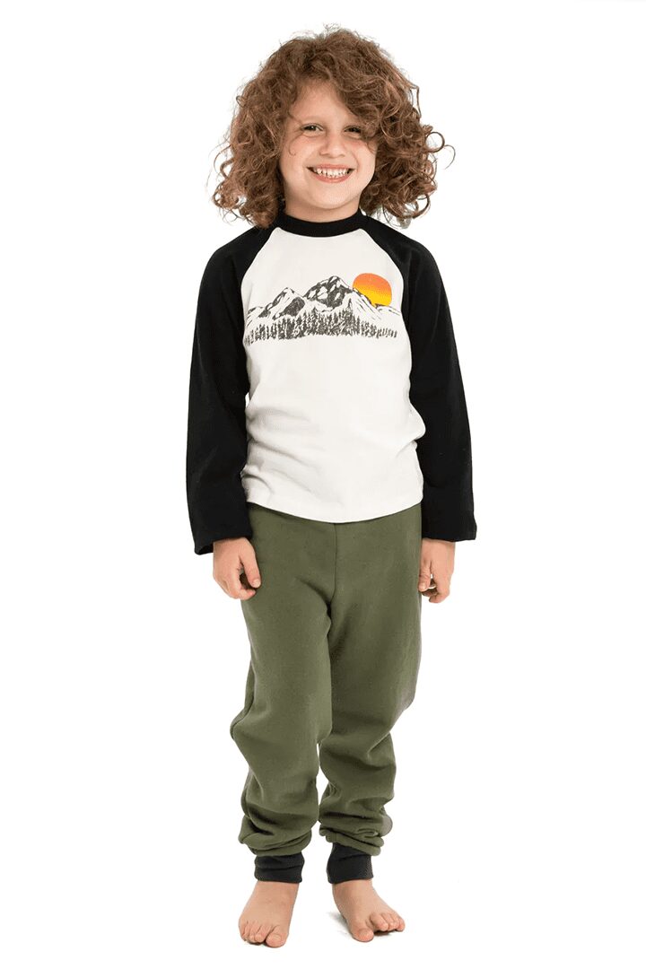 Sol Angeles Mountain Sunset Raglan for children