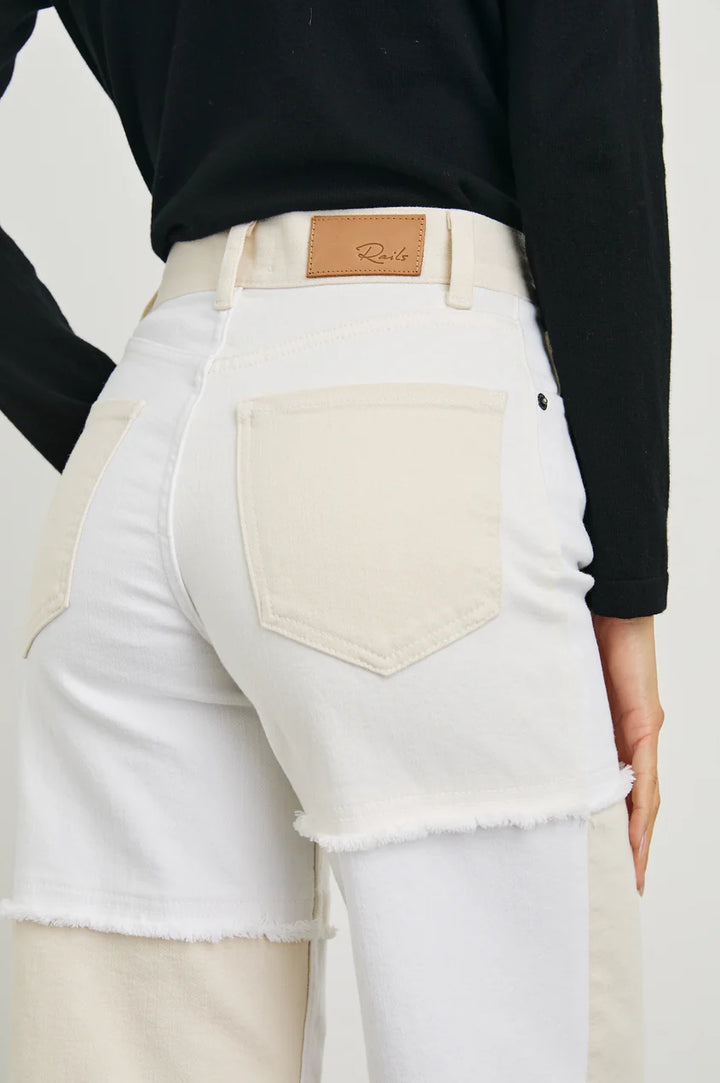 Getty crop Wide Leg in Ecru Patchwork