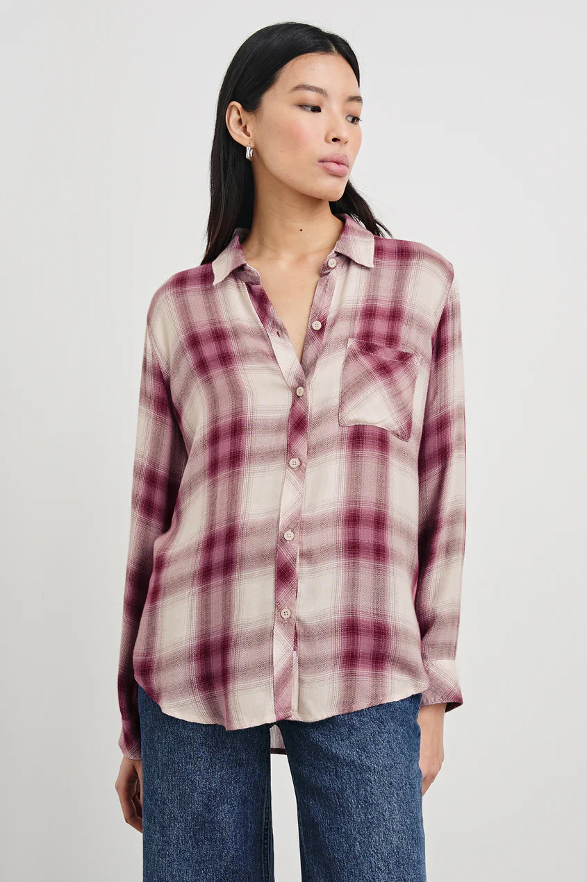 Hunter Shirt in Faded Plum Ivory