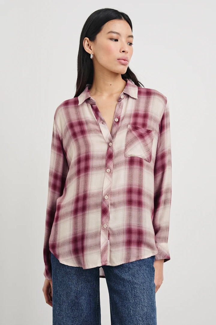 Hunter Shirt in Faded Plum Ivory