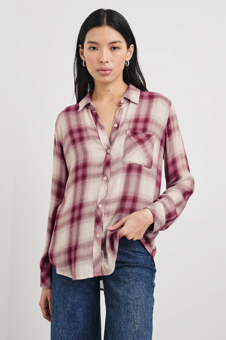 Hunter Shirt in Faded Plum Ivory