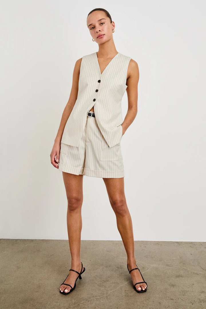 Mylah Vest in Birch Pinstripe