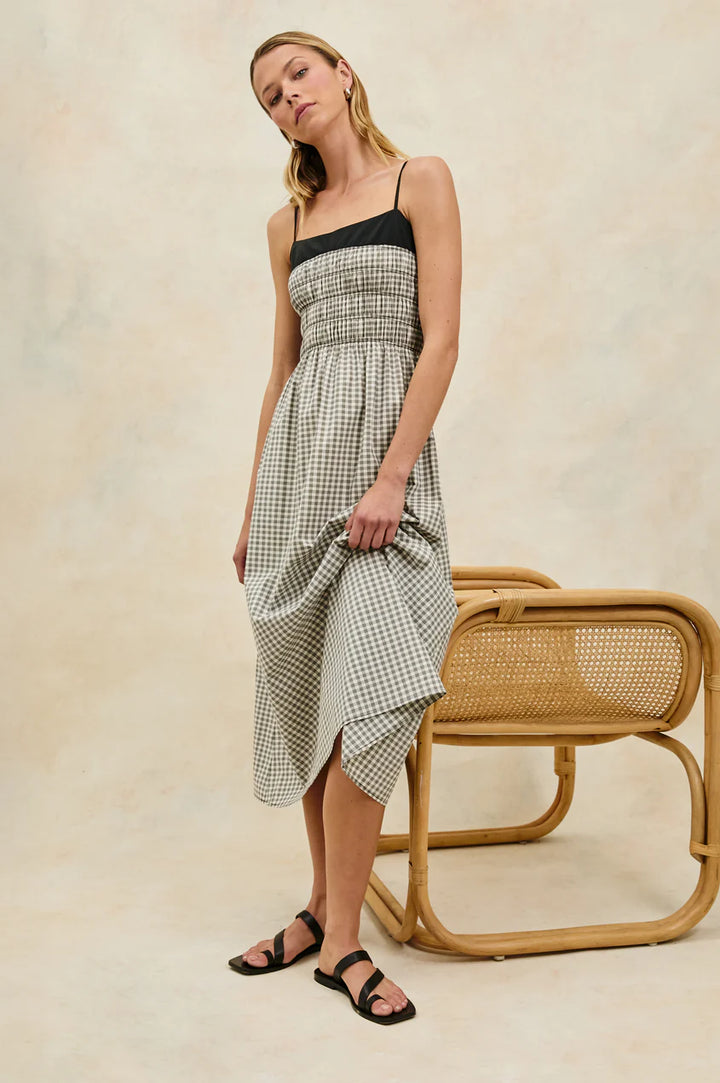 Primrose Dress in Ivory Jet Gingham