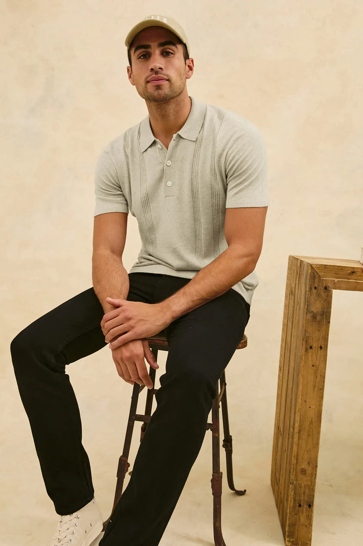 Cillian Polo Shirt in Silver Sand