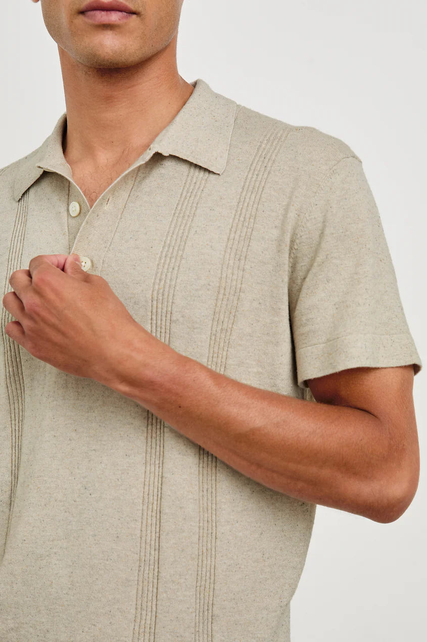 Cillian Polo Shirt in Silver Sand