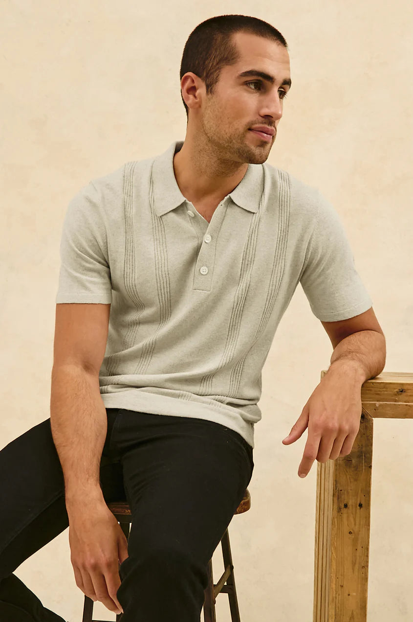 Cillian Polo Shirt in Silver Sand