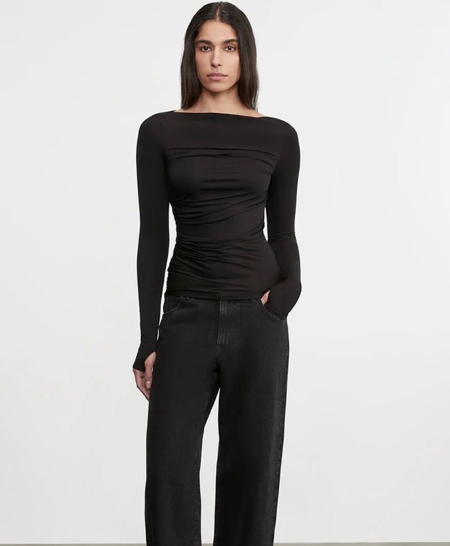 Fluid Jersey Draped Boatnec