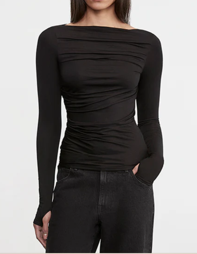 Fluid Jersey Draped Boatnec