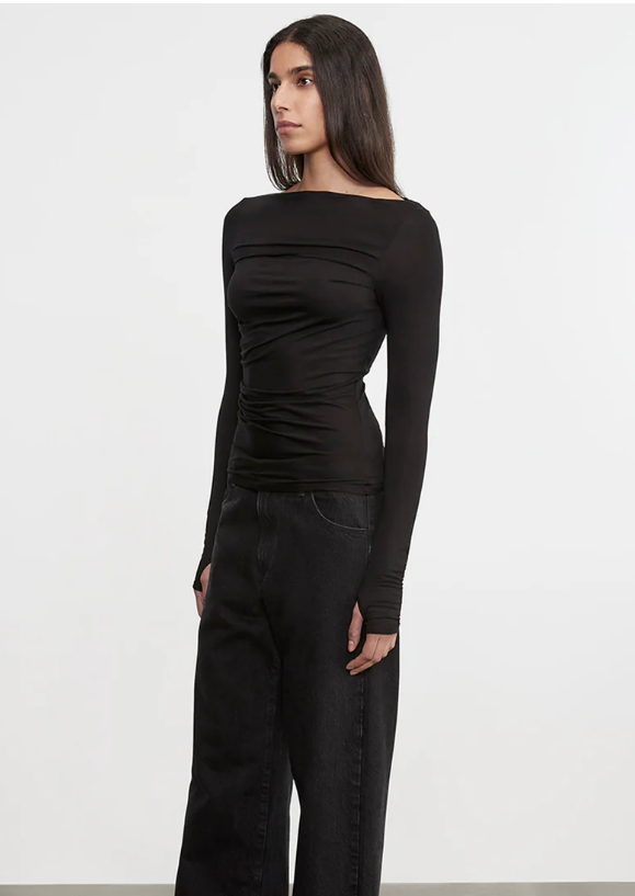 Fluid Jersey Draped Boatnec