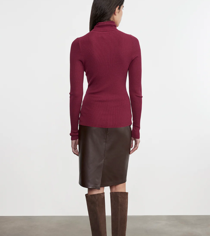 Lm6106 | Knee Leather Skirt