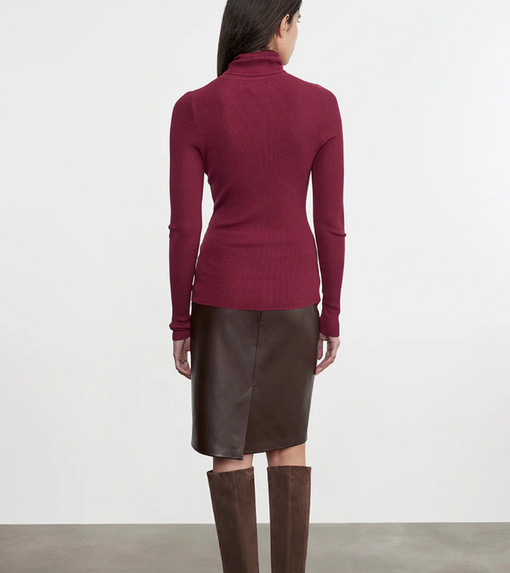 Lm6106 | Knee Leather Skirt