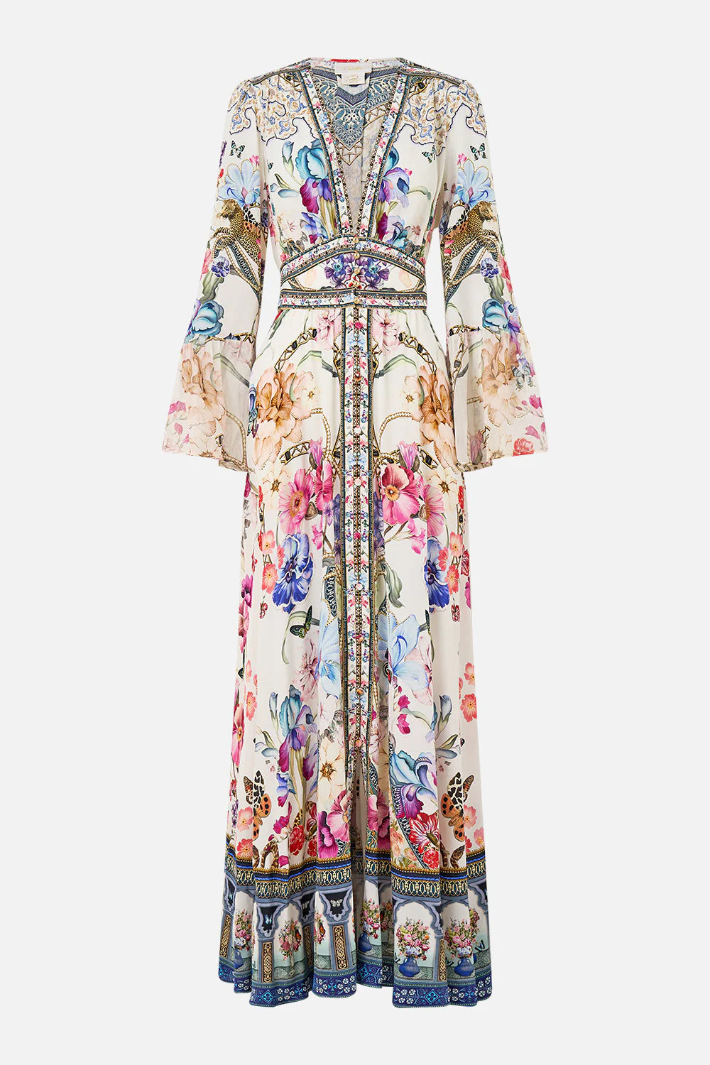 Shaped Waistband Dress Ruffle Sleeve