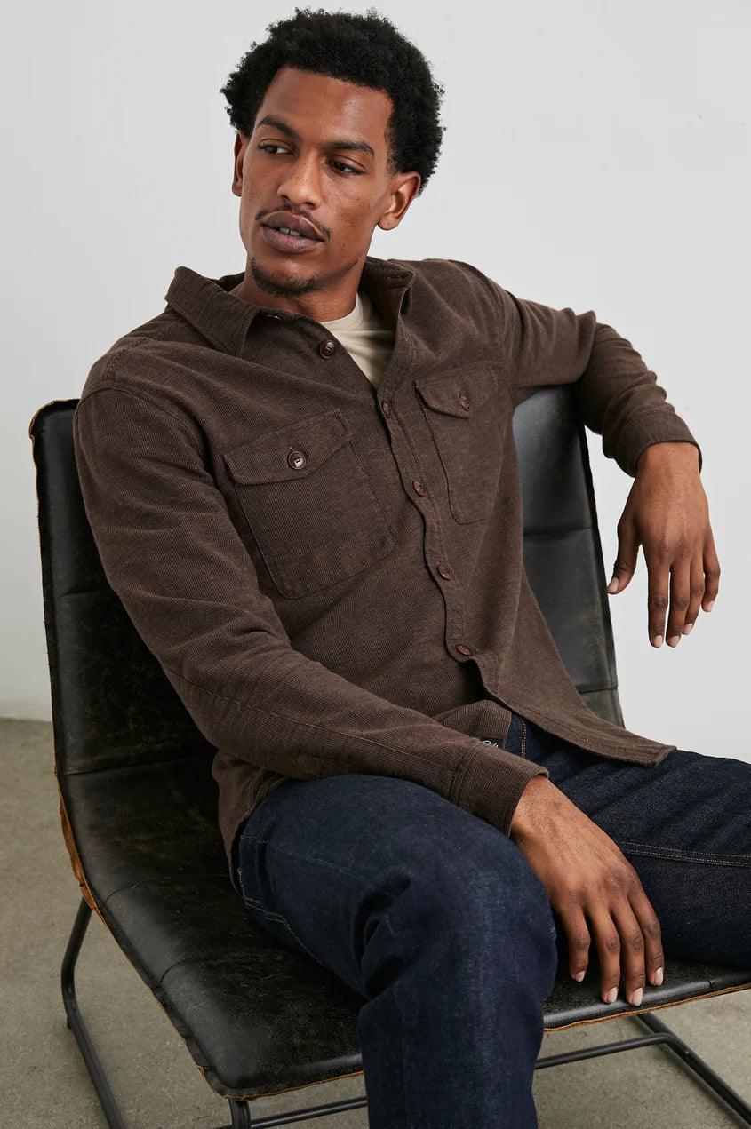 Burr Shirt Jacket in Pine Cone