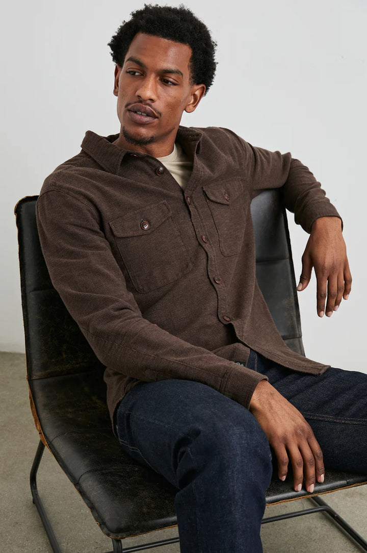 Burr Shirt Jacket in Pine Cone