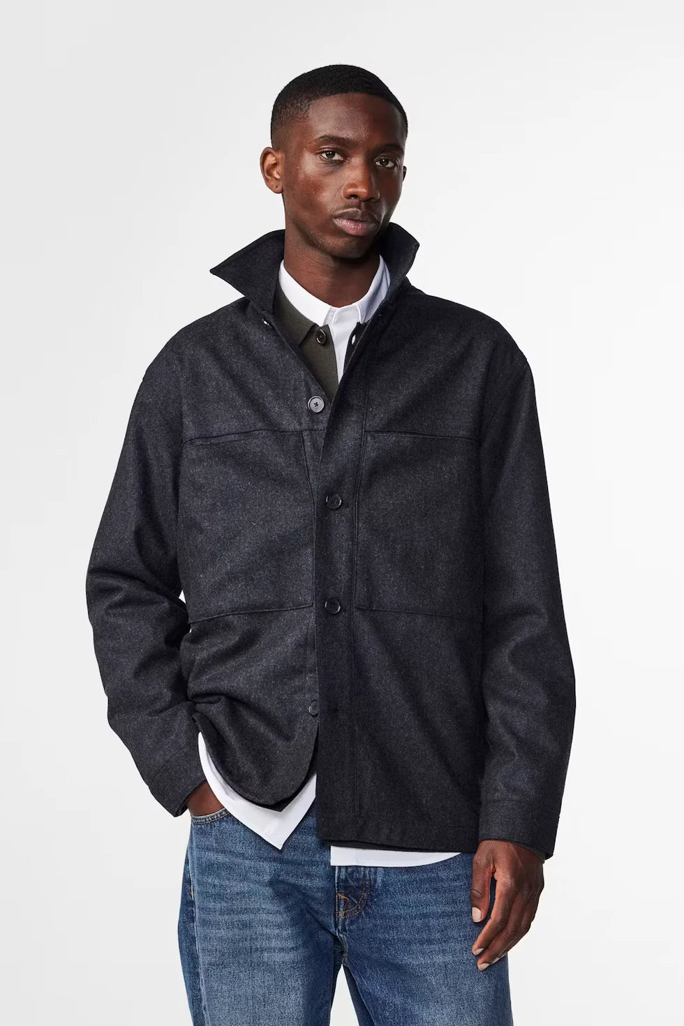 Isak Wool Blend Overshirt