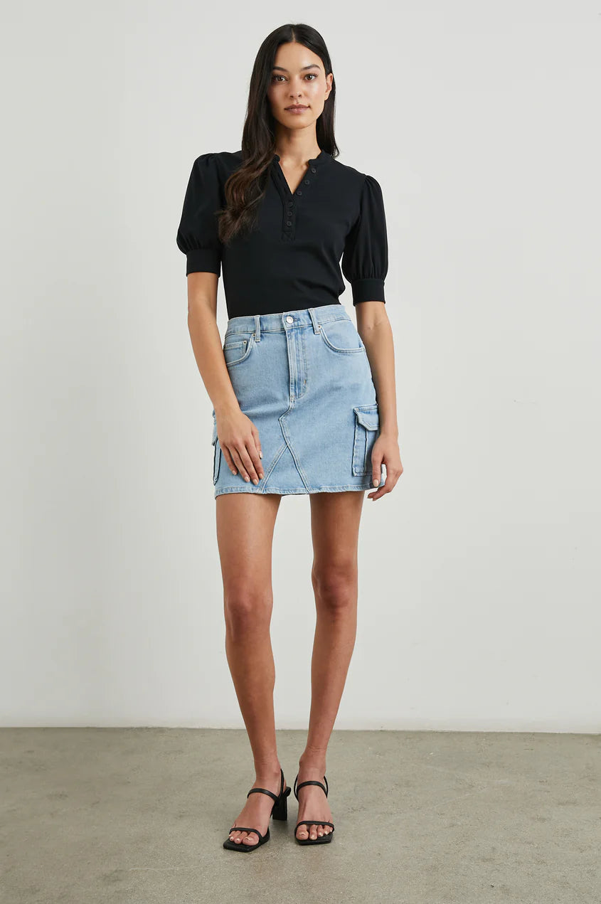 Jewel Top in Washed Black