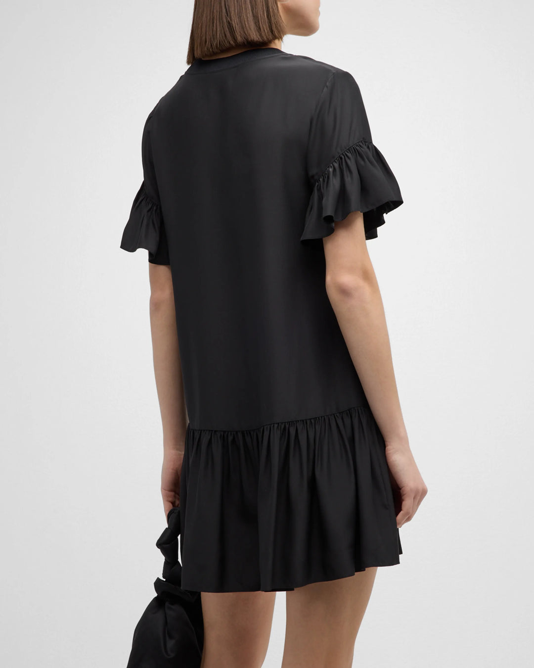 Leilah Silk Dropped-Waist Flounce Mini Dress
