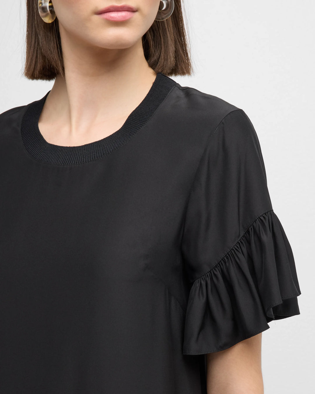 Leilah Silk Dropped-Waist Flounce Mini Dress