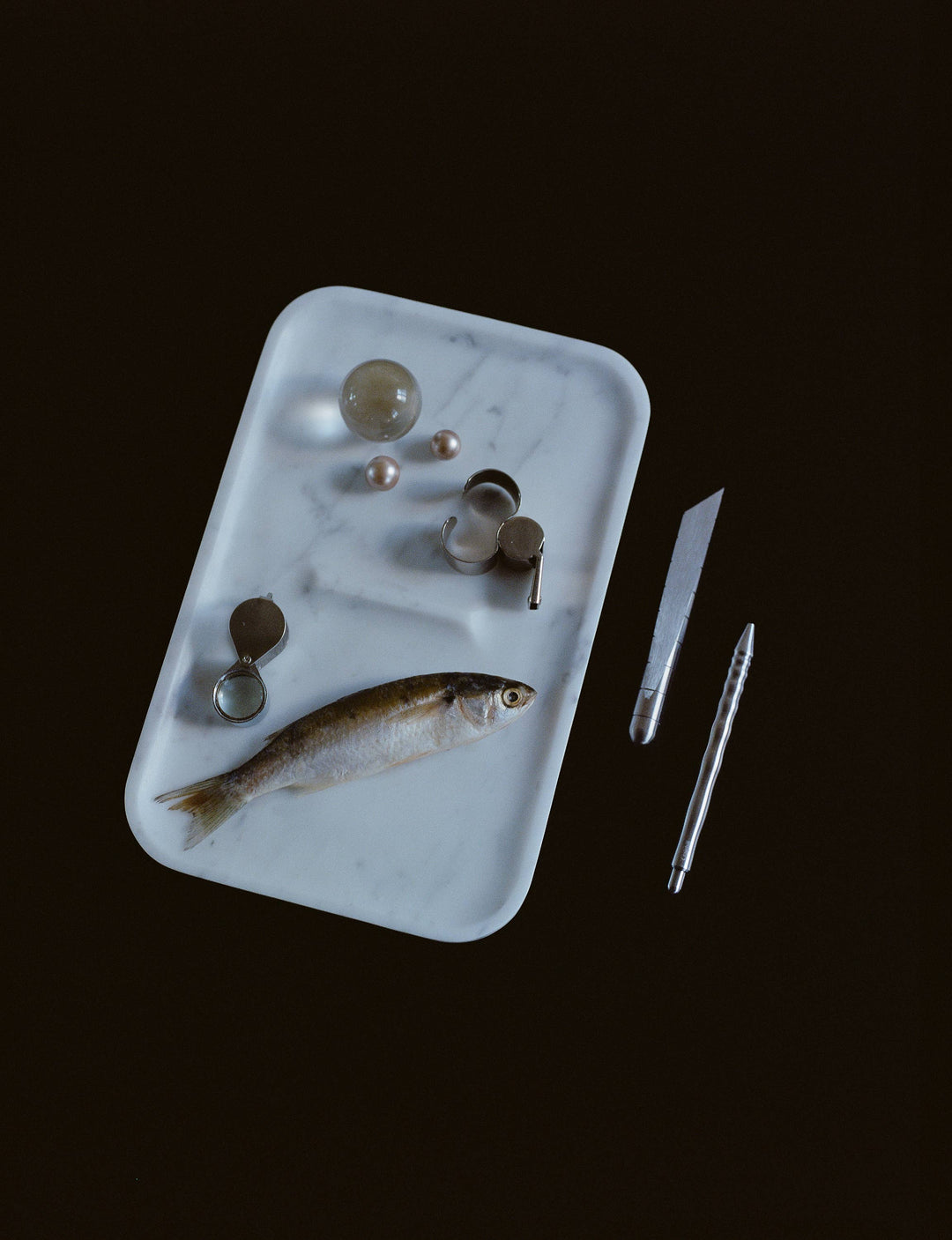 White Carrara Marble Nocturn Catch