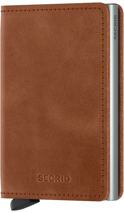 Slim Vintage Wallet Cognac, OS