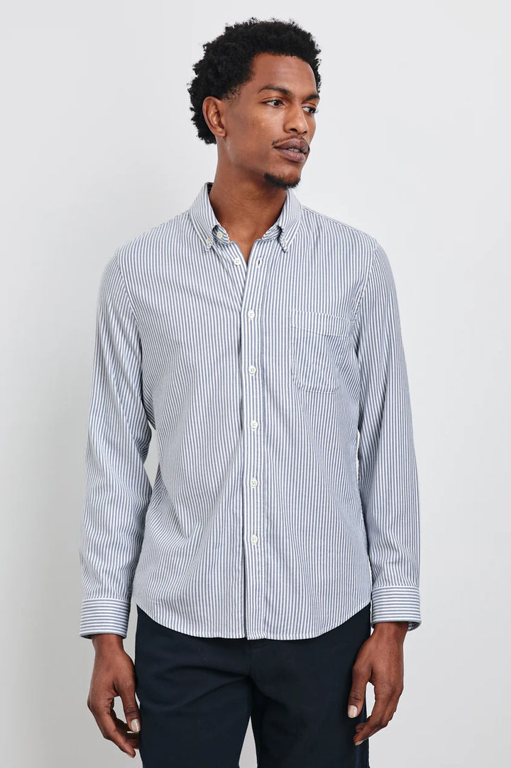 Vance Shirt in Blue White Stripe