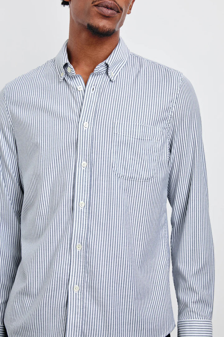 Vance Shirt in Blue White Stripe