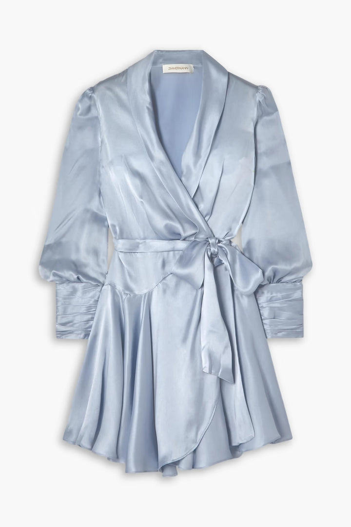 Silk Wrap Mini Dress