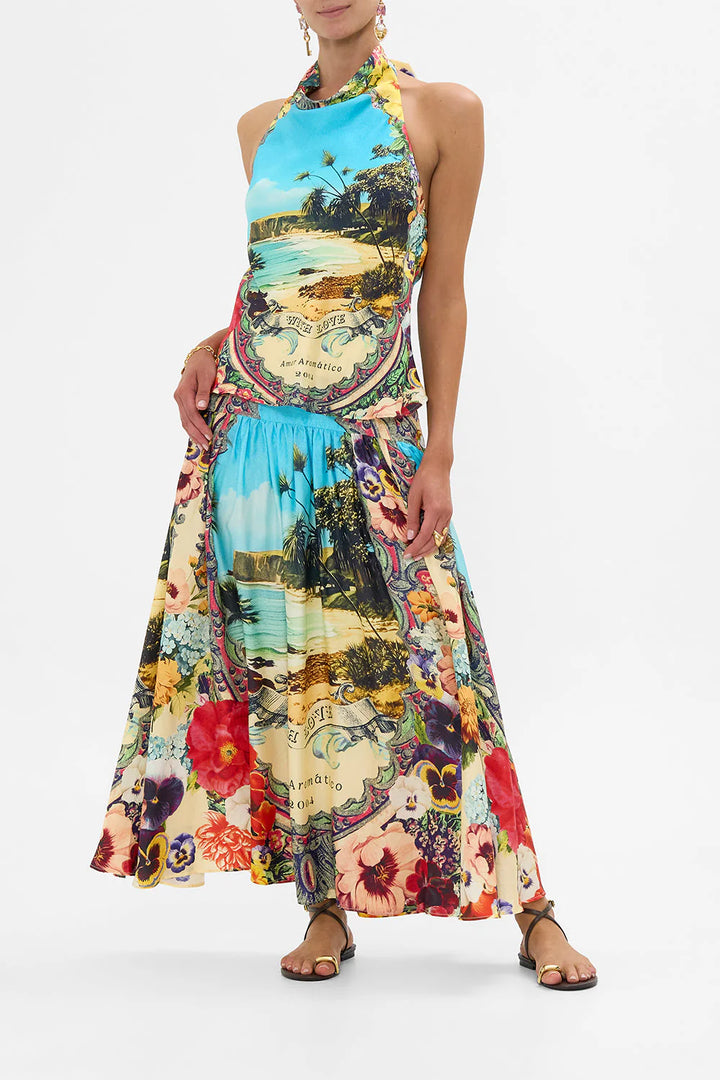 Fitted Waist Gathered Skirt