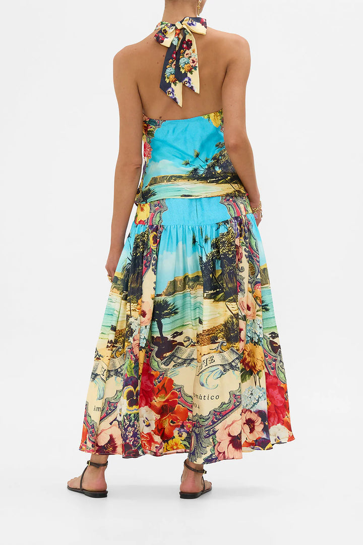 Fitted Waist Gathered Skirt
