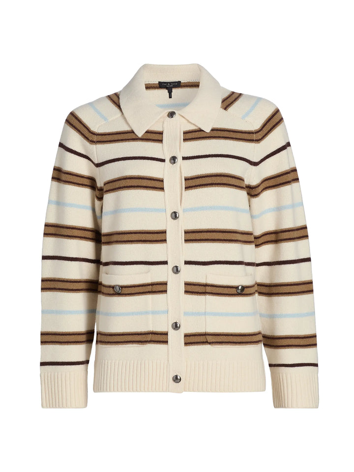 Peggy Striped Wool Oversized Cardigan