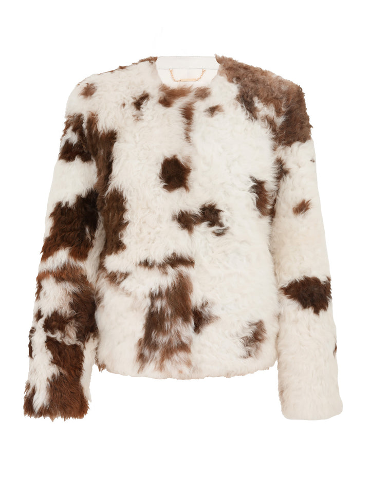 Runway Hypnotic Spot Shearling Jacket
